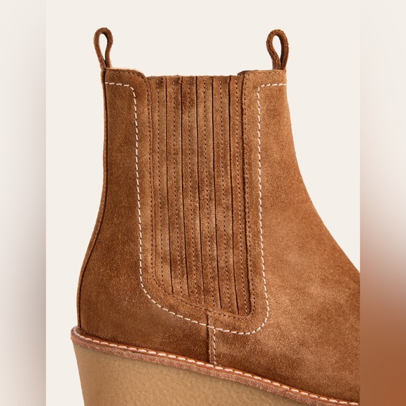 Boden Tan Suede Wedge Ankle Boots - Picture 2 of 3
